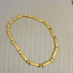 Vermeil Gold Necklace with Crystal Accents